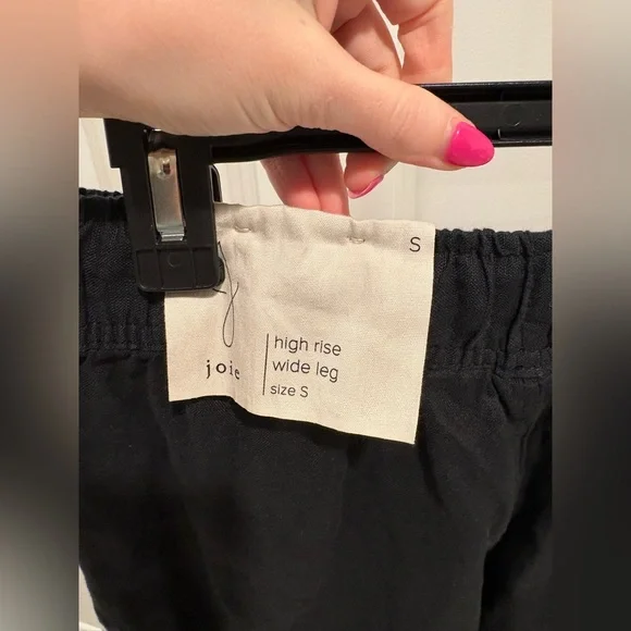 NWT Wide Leg Black Linen Pants Size S Beach Summer Classic - Picture 3 of 3